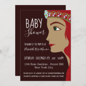 Princess Red Baby shower Kaart (Voorkant / Achterkant)