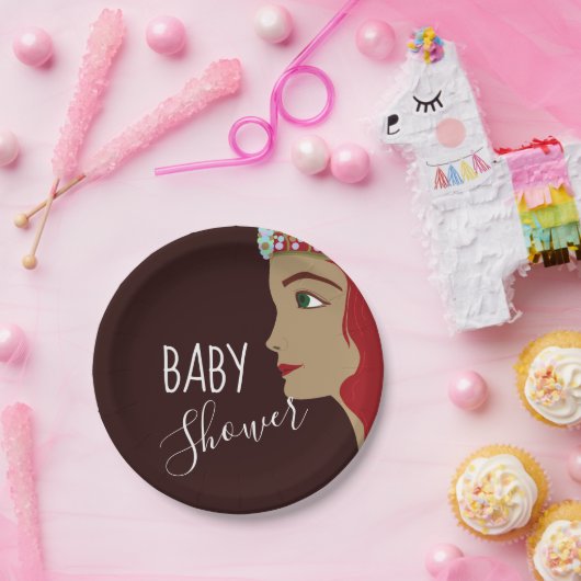 Princess Red Baby shower Papieren Bordje (Feest)