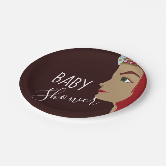 Princess Red Baby shower Papieren Bordje (Gekanteld)