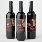 Princess Red Baby shower Wijn Etiket (Flessen)