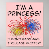 Princess Release Glitter Funny Poster Sign. (Voorkant)
