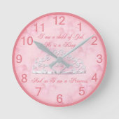 Princess Religious Wall Clock Ronde Klok (Voorkant)