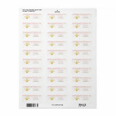 Princess Return Address Label Pink Gold Crown Girl (Full Sheet)