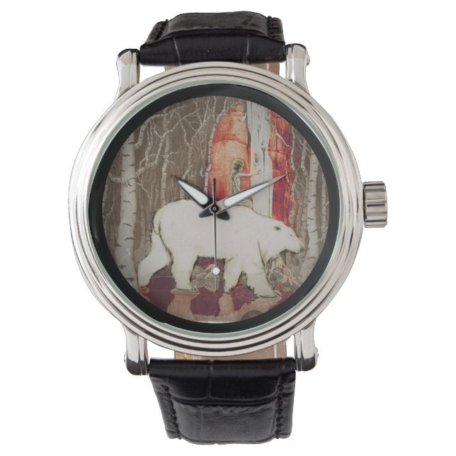 Princess Riding King Polar Beer Horloge (Voorkant)