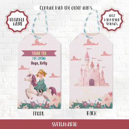 Princess Riding Unicorn Favoriet Gift Label Cadeaulabel