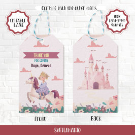 Princess Riding Unicorn Favoriet Gift Label Cadeaulabel
