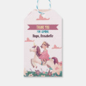 Princess Riding Unicorn Favoriet Gift Label Cadeaulabel (Voorkant)
