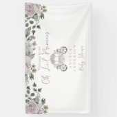 Princess Roos Gold Baby shower Welkom Spandoek (Verticaal)