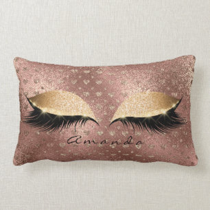 Princess Roos Gold Glitter Lashes Name Hearts Kussen