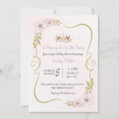 Princess roos gouden baby shower uitnodiging (Voorkant)