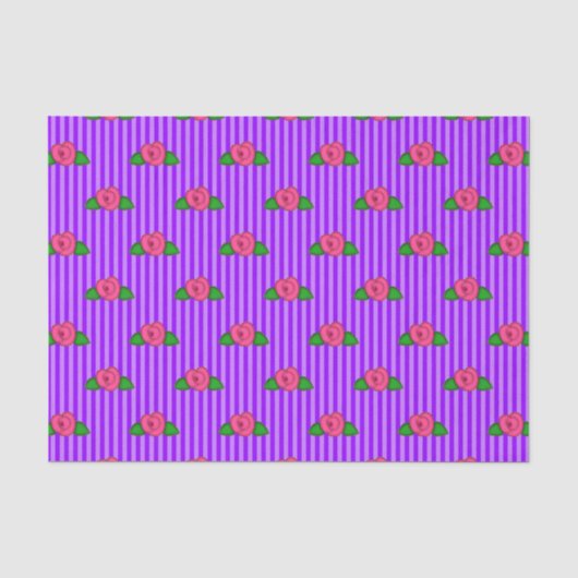 Princess Rosebud Stripes-1-PAARS-TISSUE-WRAP Tissuepapier (Voorkant)