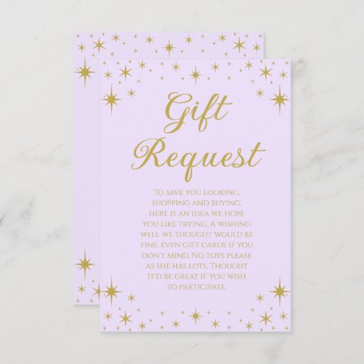 Princess Royal Birthday Gift Request Card Kaart (Voorkant / Achterkant)