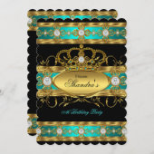 Princess Royal Blauwgroen Gold Diamond Queen Crown Kaart (Voorkant / Achterkant)