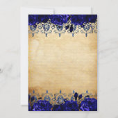 Princess Royal Blue Butterfly Quinceañera Kaart (Achterkant)