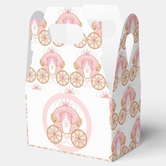 Princess Royal Carriage Pink & Gold Birthday Party Bedankdoosjes (Geopend)