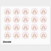 Princess Royal Carriage Pink & Gold Birthday Party Ronde Sticker (Vel)