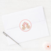 Princess Royal Carriage Pink & Gold Birthday Party Ronde Sticker (Envelop)