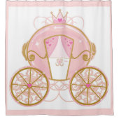Princess Royal Carriage Pink & Gold Douchegordijn (Voorkant)