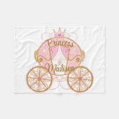 Princess Royal Carriage Pink & Gold Personalized Fleece Deken (Voorkant (Horizontaal))