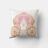Princess Royal Carriage Pink & Gold Personalized Kussen (Achterkant)