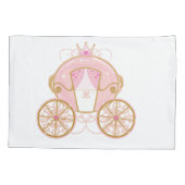 Princess Royal Carriage Pink & Gold Personalized Kussensloop (Achterkant)