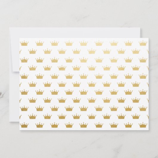 Princess Royal Crown Gold Glitter Pink Unicorn Kaart (Achterkant)