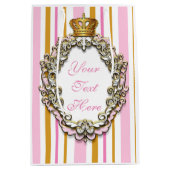 Princess Royal Crown Roze & Goud Gepersonaliseerde Medium Cadeauzakje (Voorkant)