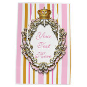Princess Royal Crown Roze & Goud Gepersonaliseerde Medium Cadeauzakje (Achterkant)