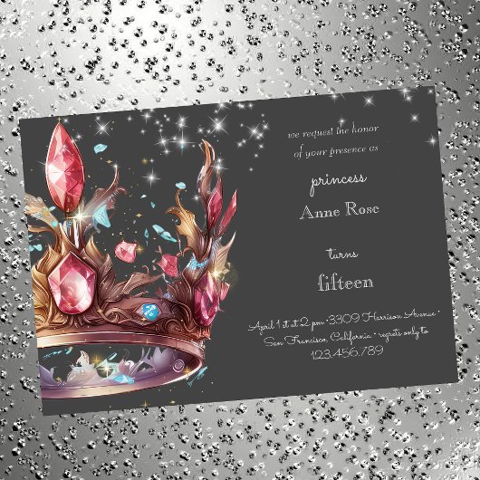 Princess Royal Crown Verjaardag Uitnodiging