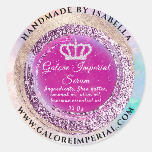 Princess Royal Diamond Crown Royal Pink Rose Ronde Sticker
