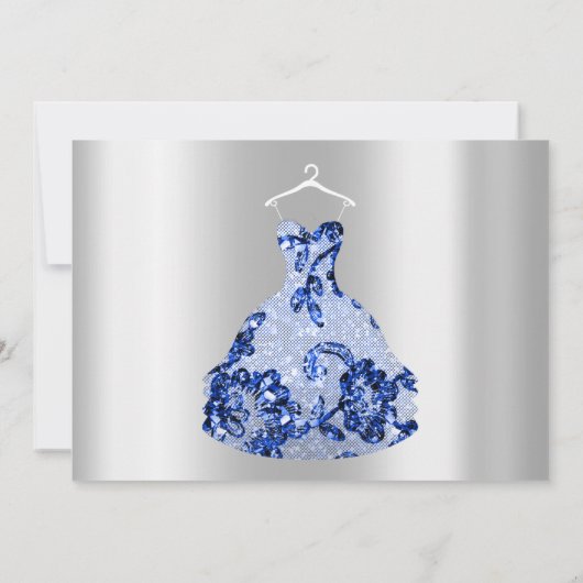 Princess Royal Dress Sweet 16th Blue Navy Princess Kaart (Achterkant)