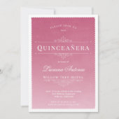 Princess Royal Elegant Pink Quinceanera Kaart (Voorkant)