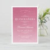 Princess Royal Elegant Pink Quinceanera Kaart (Staand voorkant)