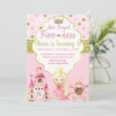 Princess Royal fileffer girl-uitnodiging. Kaart (Staand voorkant)