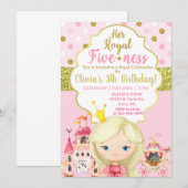 Princess Royal fileffer girl-uitnodiging. Kaart (Voorkant / Achterkant)