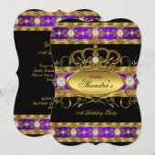 Princess Royal Paars Gold Diamond Queen Crown Kaart (Voorkant / Achterkant)