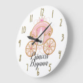 Princess Royal Pink & Gold Carriage Wall Art Grote Klok (Hoek)