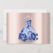 Princess Royal Roos Dress Sweet 16th Blue Navy Kaart (Achterkant)