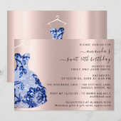 Princess Royal Roos Dress Sweet 16th Blue Navy Kaart (Voorkant / Achterkant)