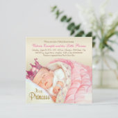  Princess Roze Goud Baby shower Kaart (Staand voorkant)