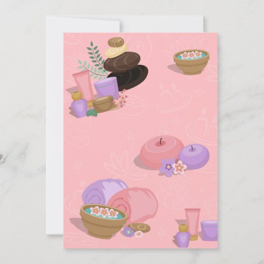 Princess Salon & Spa Verjaardagsfeestje Uitnodigin Kaart (Achterkant)