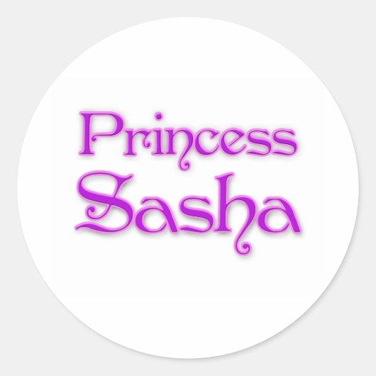 Princess Sasha Ronde Sticker (Voorkant)