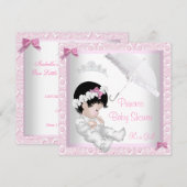 Princess Schattige Baby shower Roze Kant Kaart (Voorkant / Achterkant)