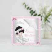 Princess Schattige Baby shower Roze Kant Kaart (Staand voorkant)