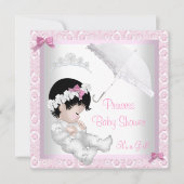 Princess Schattige Baby shower  Roze Kant Kaart (Voorkant)