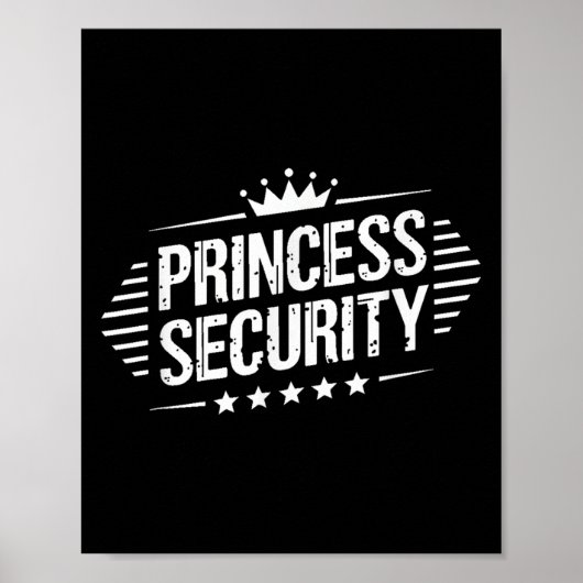 Princess Security Boys Broer Retro Verjaardag Papa Poster (Voorkant)