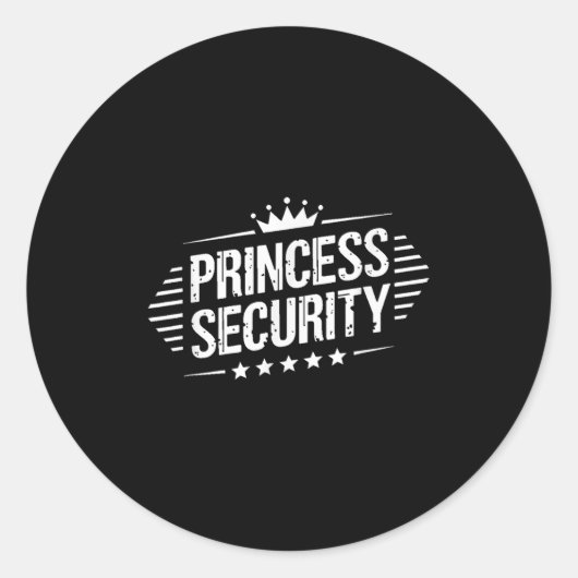 Princess Security Boys Broer Retro Verjaardag Papa Ronde Sticker (Voorkant)