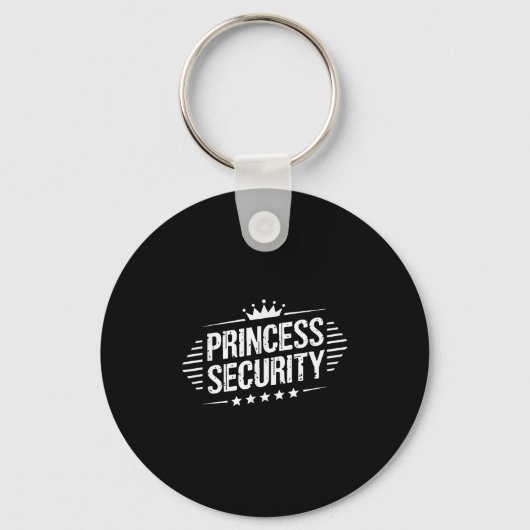 Princess Security Boys Broer Retro Verjaardag Papa Sleutelhanger (Voorkant)