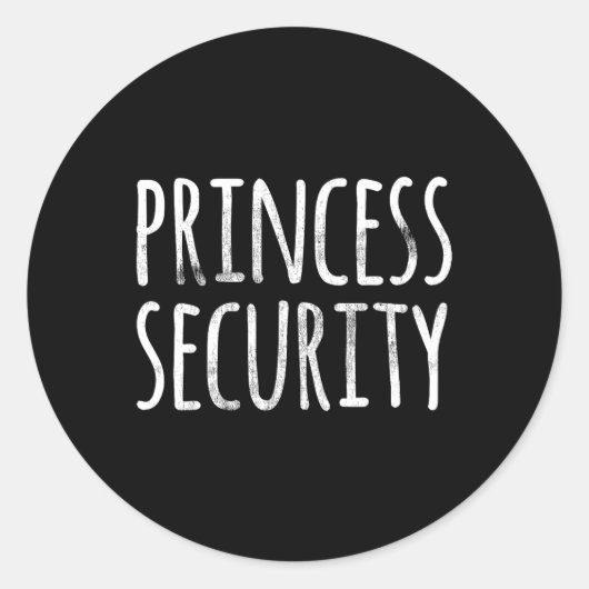 Princess Security Halloween Costume Dad Mannen Mat Ronde Sticker (Voorkant)