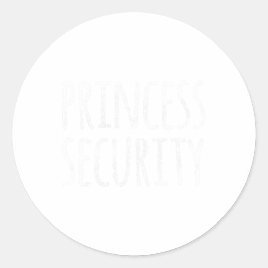 Princess Security Halloween Costume Dad Mannen Mat Ronde Sticker (Voorkant)